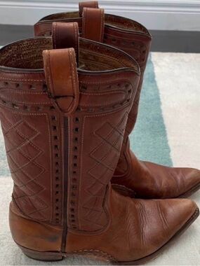 Men's Brown Leather Western Boots - Unbranded